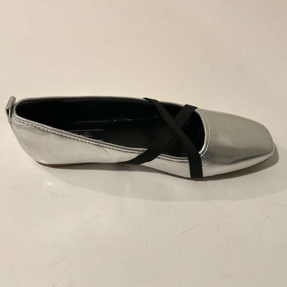 RACHEL Rachel Roy Calm Square Toe Silver Black Ballet Flats Size 11 LIKE NEW - Picture 6 of 9